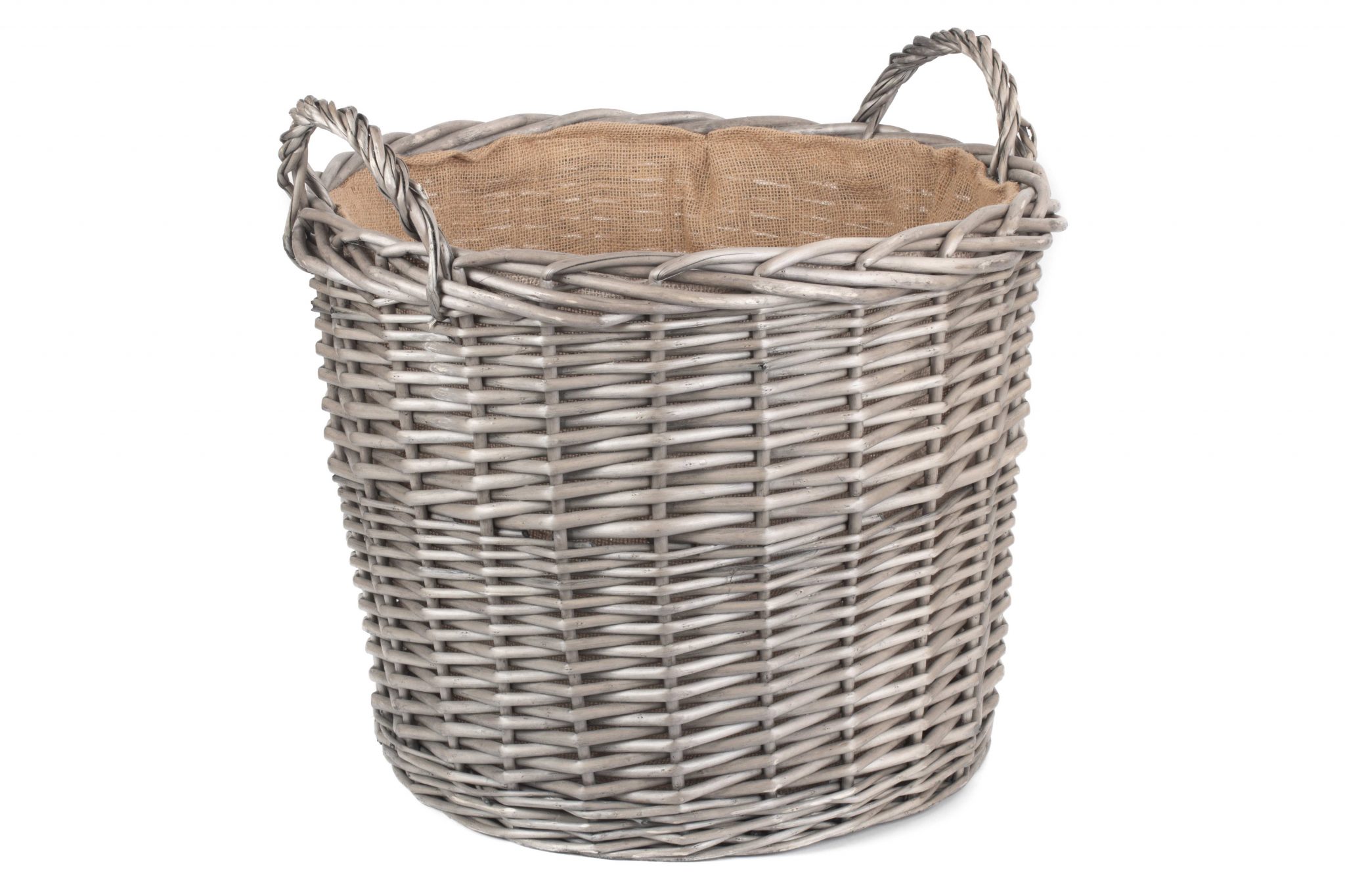 Willow - Extra Large Round Lined Wicker Log Basket - Romerils