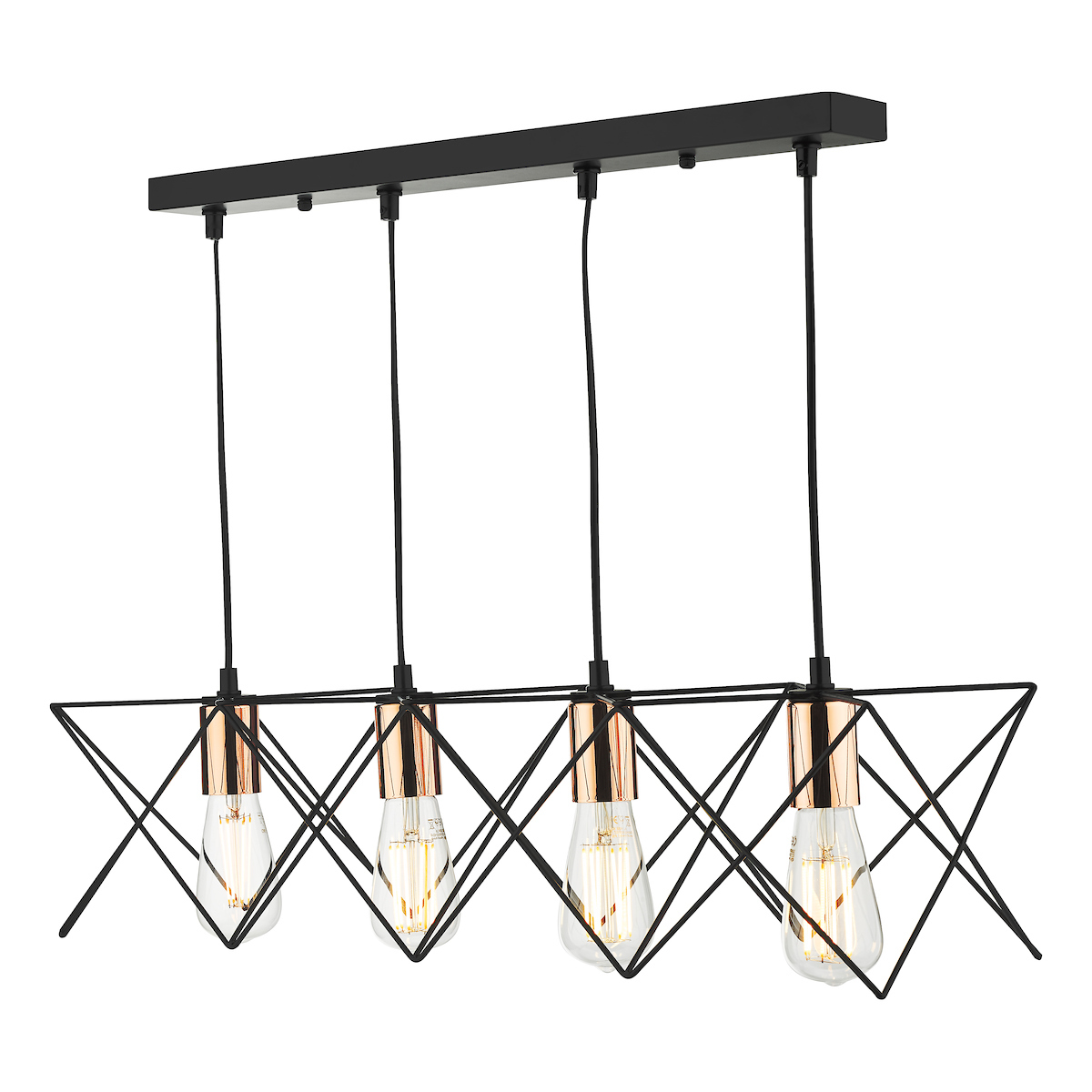 3 Light Brass Suspension With Olive Green Shades